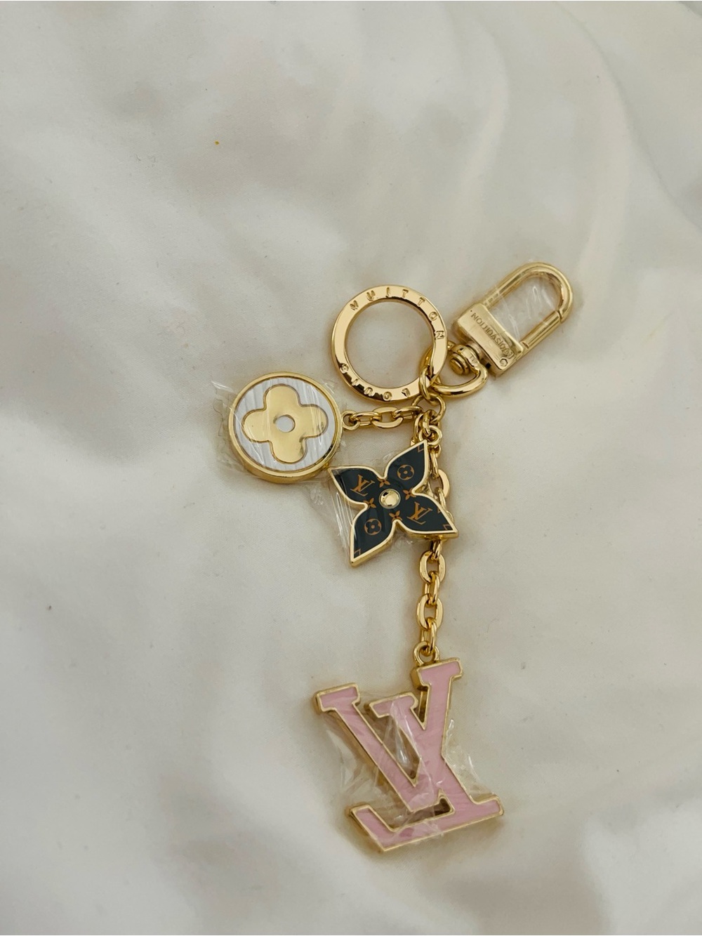 Pink Enamel Keychain & Purse Charm - Picture 2 of 4
